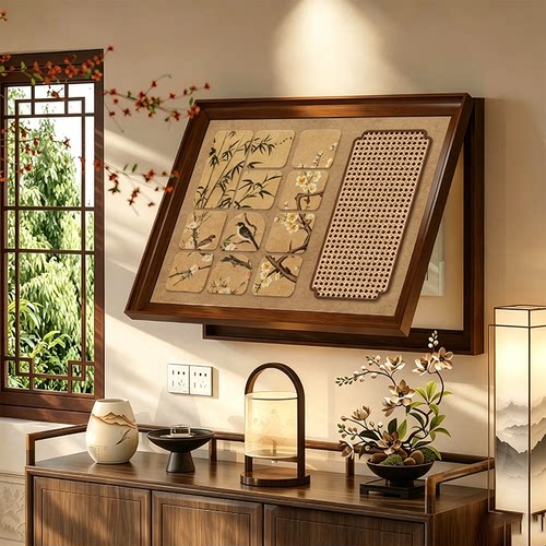 花鸟电表箱装饰画遮挡电表箱挂画