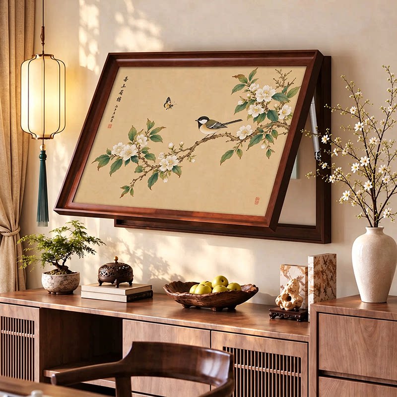 宋氏美学电表箱装饰画中式配电箱开关电闸盒挂画多媒体箱花鸟壁画