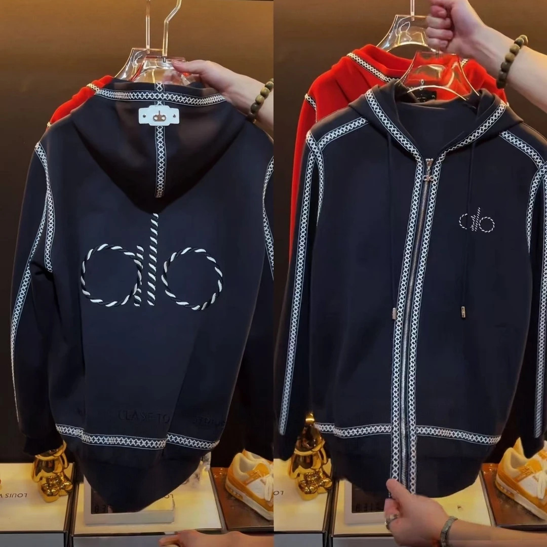 alo新款2025衣服男款运动韩版休闲百搭简约外套男士ins风卫衣男装