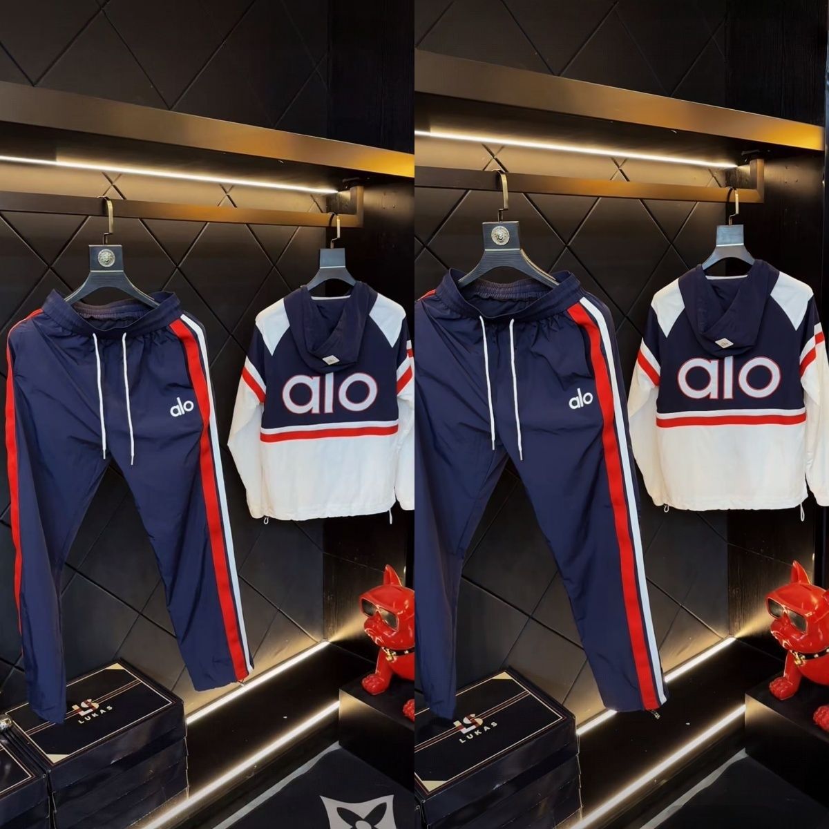 男士alo薄款2025潮牌时尚套装男装运动帅气轻奢衣服休闲长裤宽松x