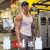 耿浩伦同款 加粗螺纹白色背心男美式 300g重磅纯色健身打底gymog