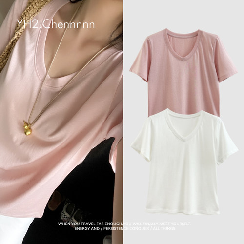 莱赛尔天丝雪花棉宽松短袖T恤