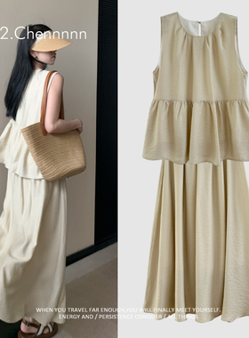 YH2.Chennnnn小宸家 夏日高级感法式天丝套装 娃娃衫半身裙两件套