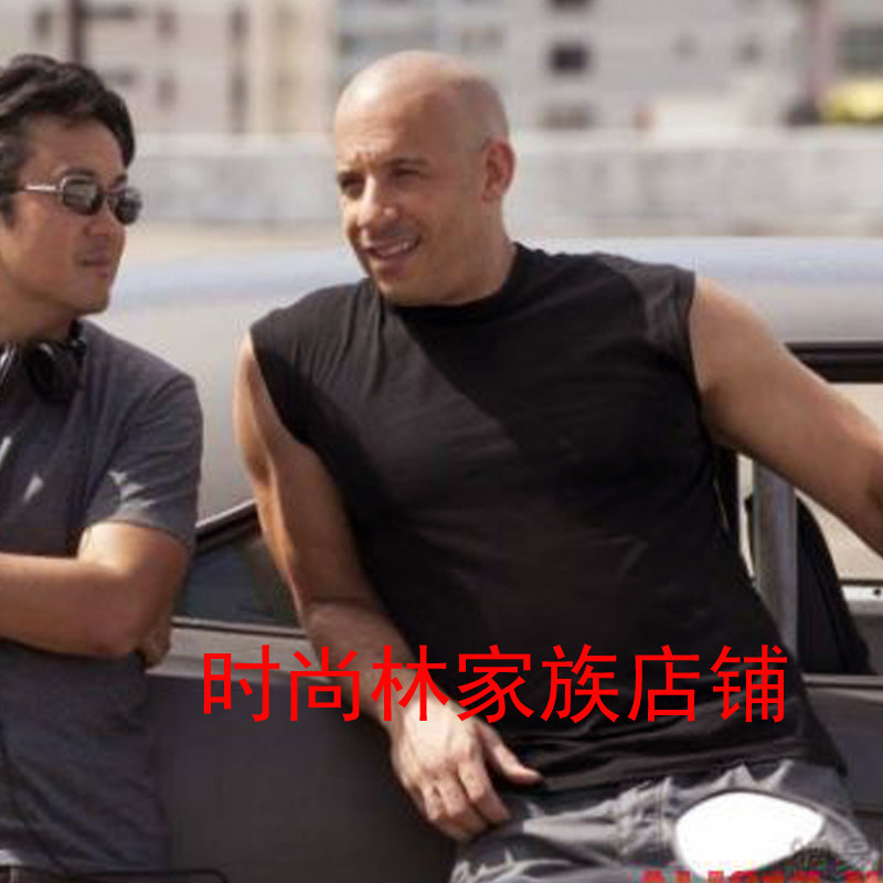 速度与激情范迪塞尔背心男纯棉大码紧身运动透气吸汗休闲无袖t恤
