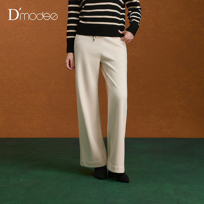 高腰设计，直筒版型，双侧插袋