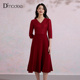 礼服高贵连衣裙女正式 黛玛诗2025冬新款 酒红色婚礼宴会妈妈装 场合