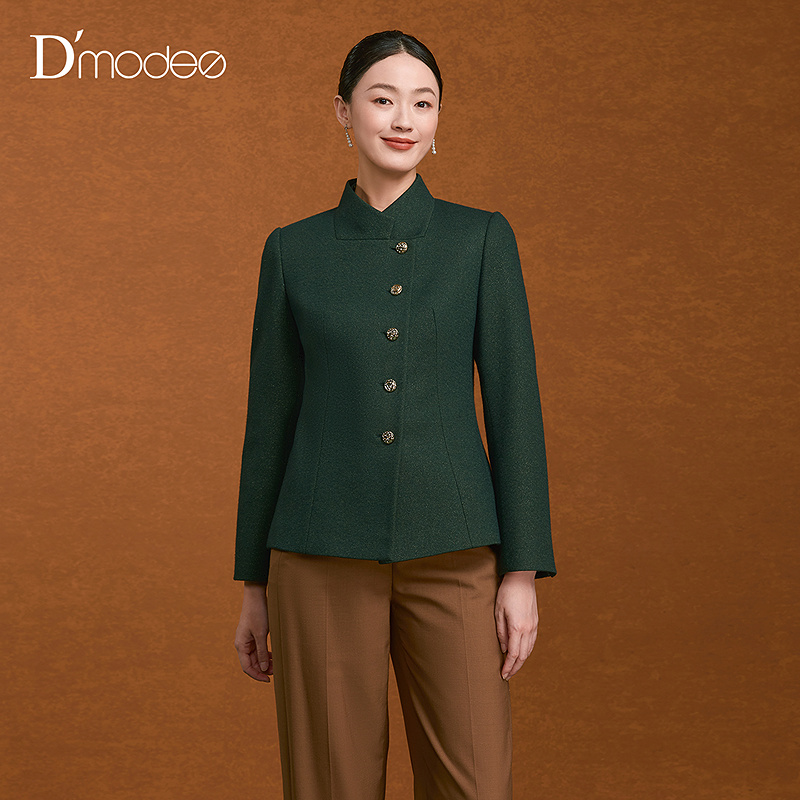 【商场同款】黛玛诗2025冬新款国风羊毛外套女正式场合DC06012254