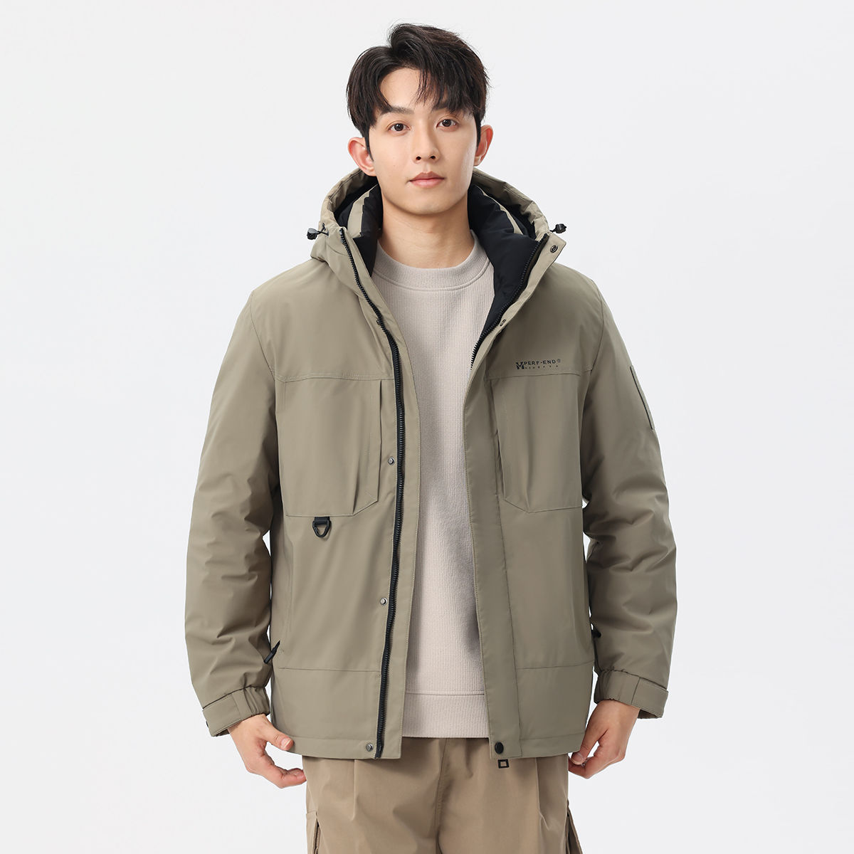 蓄热保暖高充绒量羽服男士