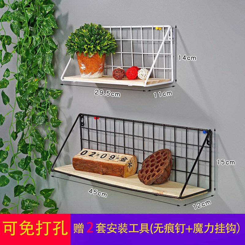 北欧简约创意铁网实木一字隔板墙上置物架墙面壁挂装饰铁架子|msdalam kategori Aksesori rumah, mural - dari Buy2taobao.com untuk memberikan perkhidmatan ejen Taobao profesional membeli