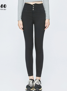 sp68魔术裤外穿打底裤高腰铅笔裤紧身小脚裤黑色显瘦遮肉2024秋新