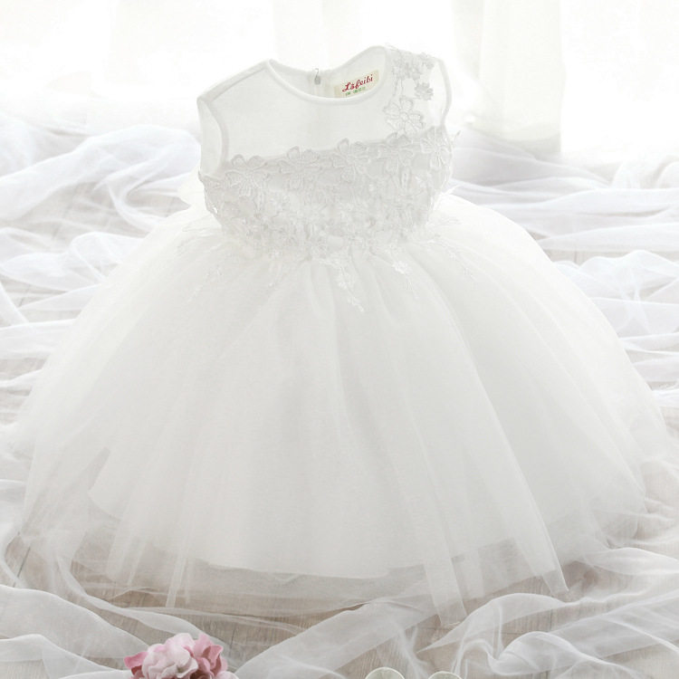 儿童公主裙蓬蓬裙宝宝周岁晚礼服女童演出服婚纱裙秋小花童礼服潮