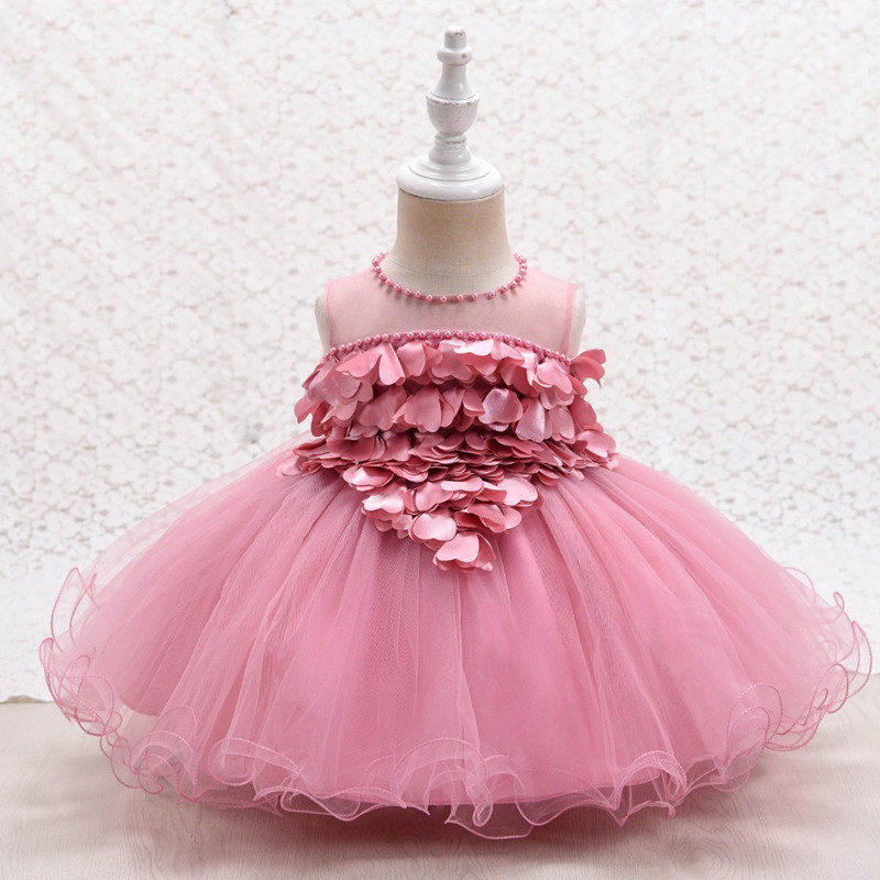 婴幼儿礼服女宝宝拖尾公主裙1百天周岁小花童燕尾婚纱2岁连衣裙子