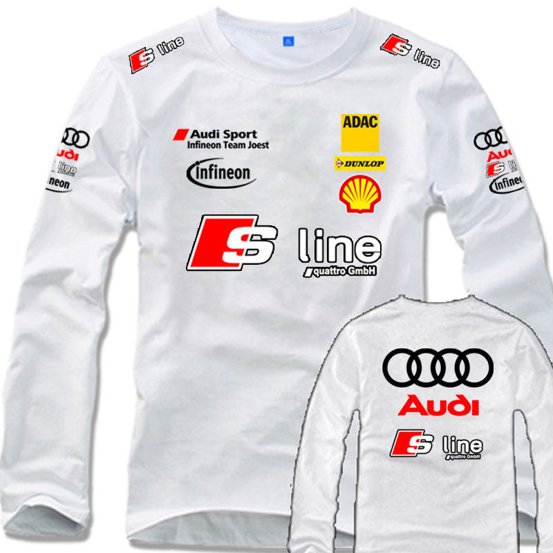 奥迪AUDI Infineon Team Joest乔斯特车队衣服赛车男纯棉长袖t恤