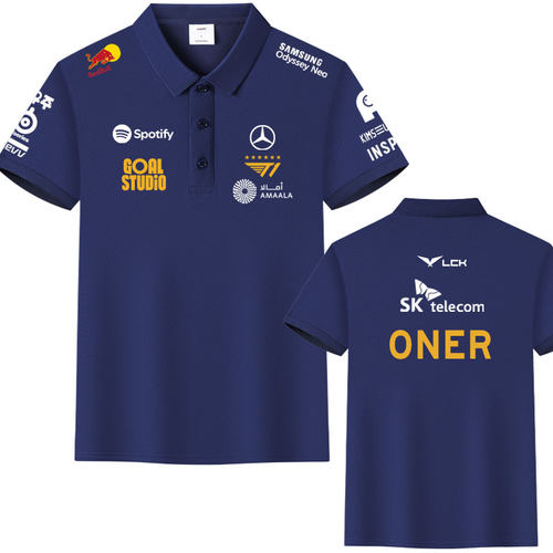 T1战队2025世界赛队服FAKER ONER keriaDoran冰丝棉POLO衫短袖t恤