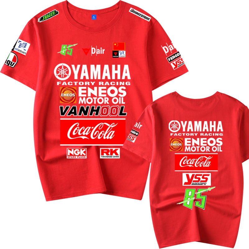 新款纯棉短袖t恤男YAMAHA雅马哈一博同款骑行服机车摩托赛车队服