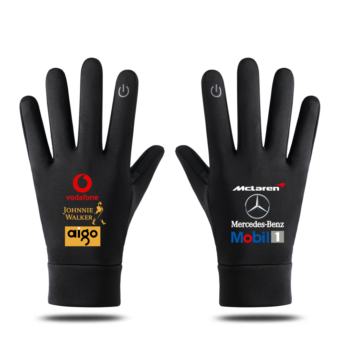 迈凯伦奔驰车队F1梅奔秋冬硅胶防滑保暖触屏户外运动骑行保暖手套