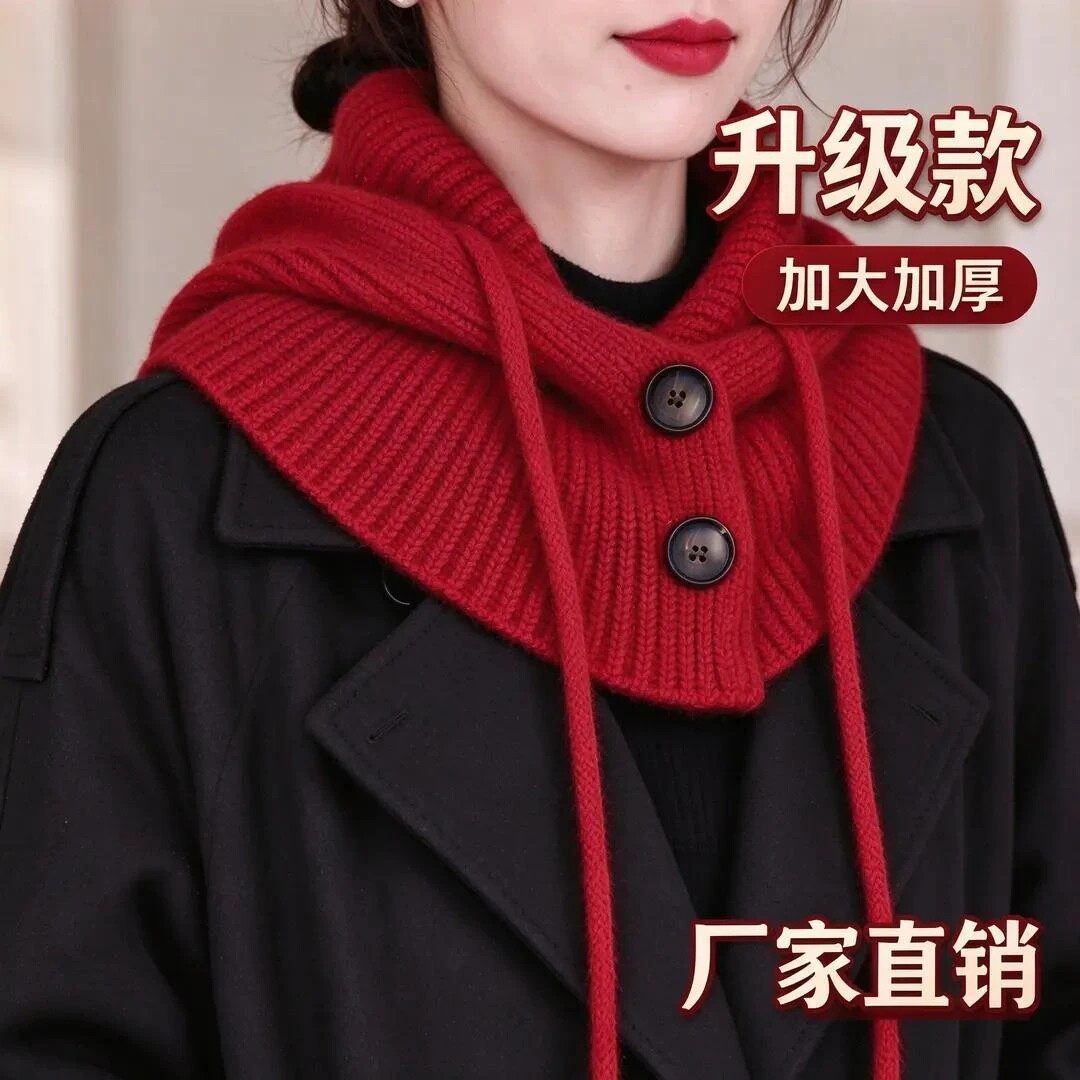 【下单立减50】秋冬保暖拉法帽围脖一体针织护耳帽 女显脸小百搭