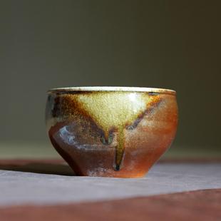 云南通红古法柴烧复古粗陶普洱品茗杯大容量缸杯纯手工主人杯茶具