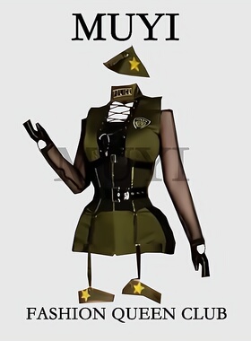 MUYI原创 酒吧cos节日派对性感女警角色扮演制服女gogo舞台演出服