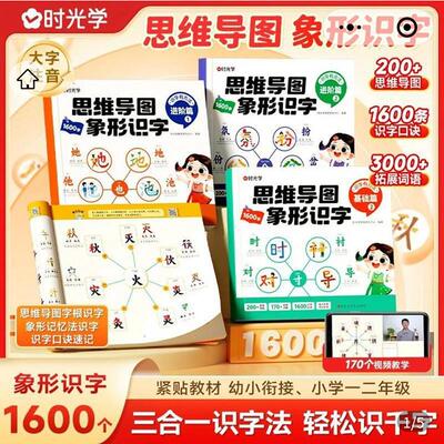 时光学思维导图形象识字雯桦百货人教版幼小衔接速记1600汉字画册