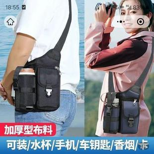 单肩旅游手机包桐聚男包 探匠水杯斜挎包男女士休闲多功能背包新款