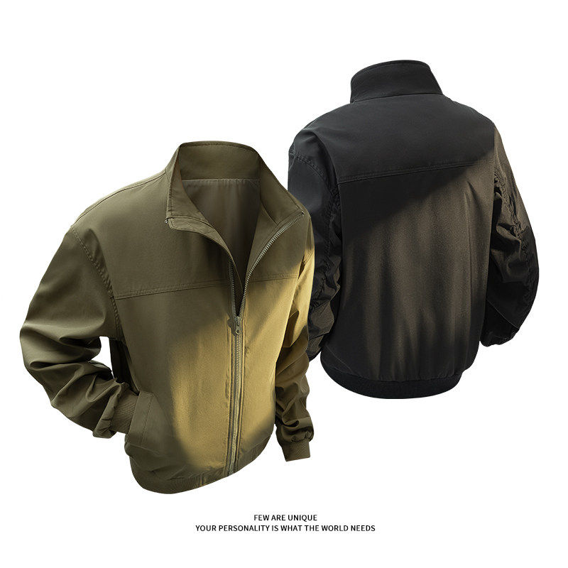 2025秋季新款夹克男生宽松休闲潮牌美式高街百搭立领薄款工装外套,男装,夹克,淘宝优惠券,粉丝福利购,淘宝优惠卷