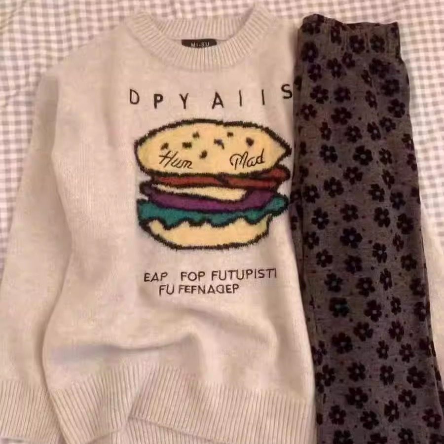 卡通趣味印花软糯套头毛衣女2025秋季宽松减龄慵懒风加厚针织衫冬,女装/女士精品,毛针织衫,淘宝优惠券,粉丝福利购,淘宝优惠卷