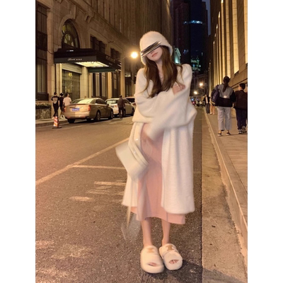 早秋冬新款仿水貂绒开衫毛衣