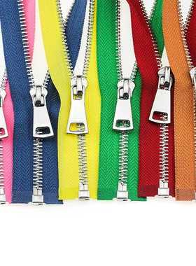 金属拉链5号开尾衣服门襟外套长款包包拉练黑白色羽绒服拉锁配件