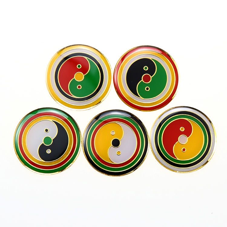 黄铜三厘米的手机贴三元太极太极图自粘胶贴三圈太极