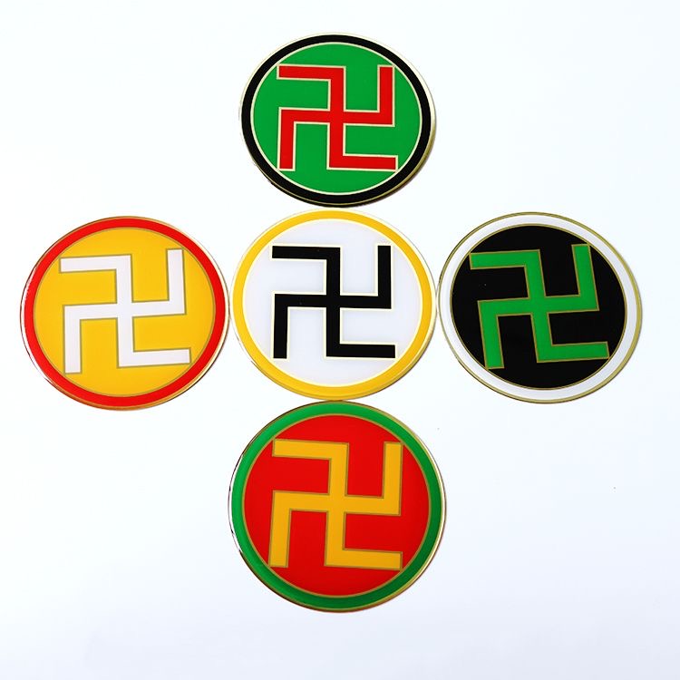 黄铜8CM太极八卦万字墙贴无logo配双面胶潘氏黄万中黄黑白太极