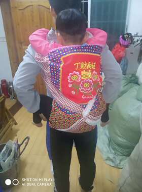 广西棉料婴儿老式传统棉刺绣前抱后背式宝宝贝