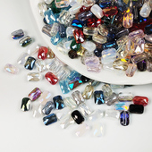 四方珠 扁长方形散珠子仿水晶diy手工串珠制作材料配件玻璃 7mm