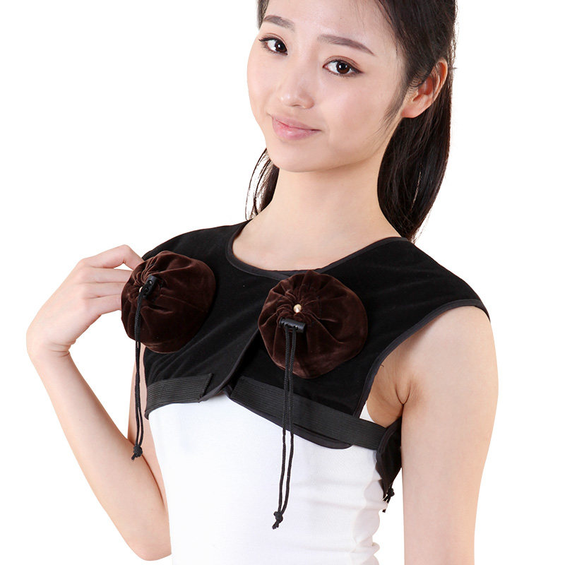 便携式按摩温熏调理器女士肩颈护理器黑色抽绳设计家用理疗仪背部