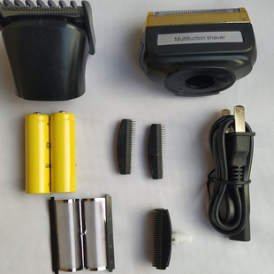 适用凌科FS-1608三合一往复式剃须理发器配件刀头刀网电池充电线