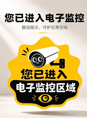 卡通您已进入电子监控区