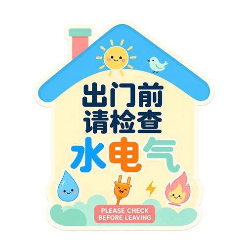 出门前请检查水电气安全