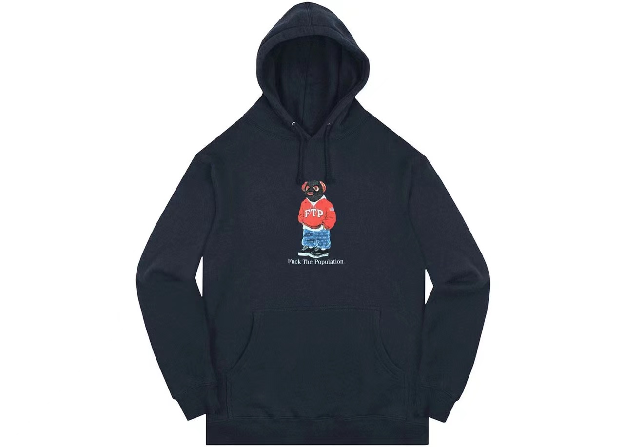 【现货】FTP polo bear hoodie纯棉卫衣FUCKTHEPOPULATION美潮