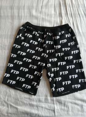 【现货】FTPAllOver厚款加绒纯棉短裤黑白 Suicideboys