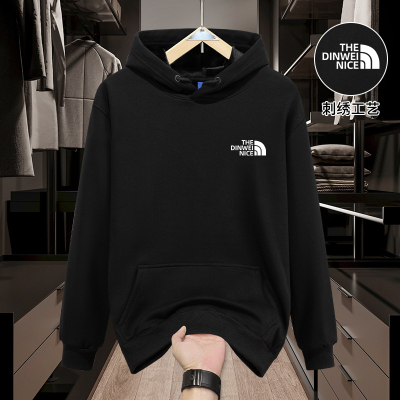 秋冬季新款刺绣连帽卫衣男美式重磅潮牌宽松情侣加绒加厚男装外套