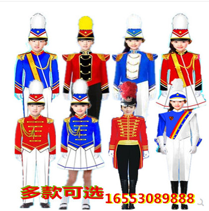 新款儿童鼓号队演出服中小学生升旗手服装幼儿园鼓号队服装管乐队