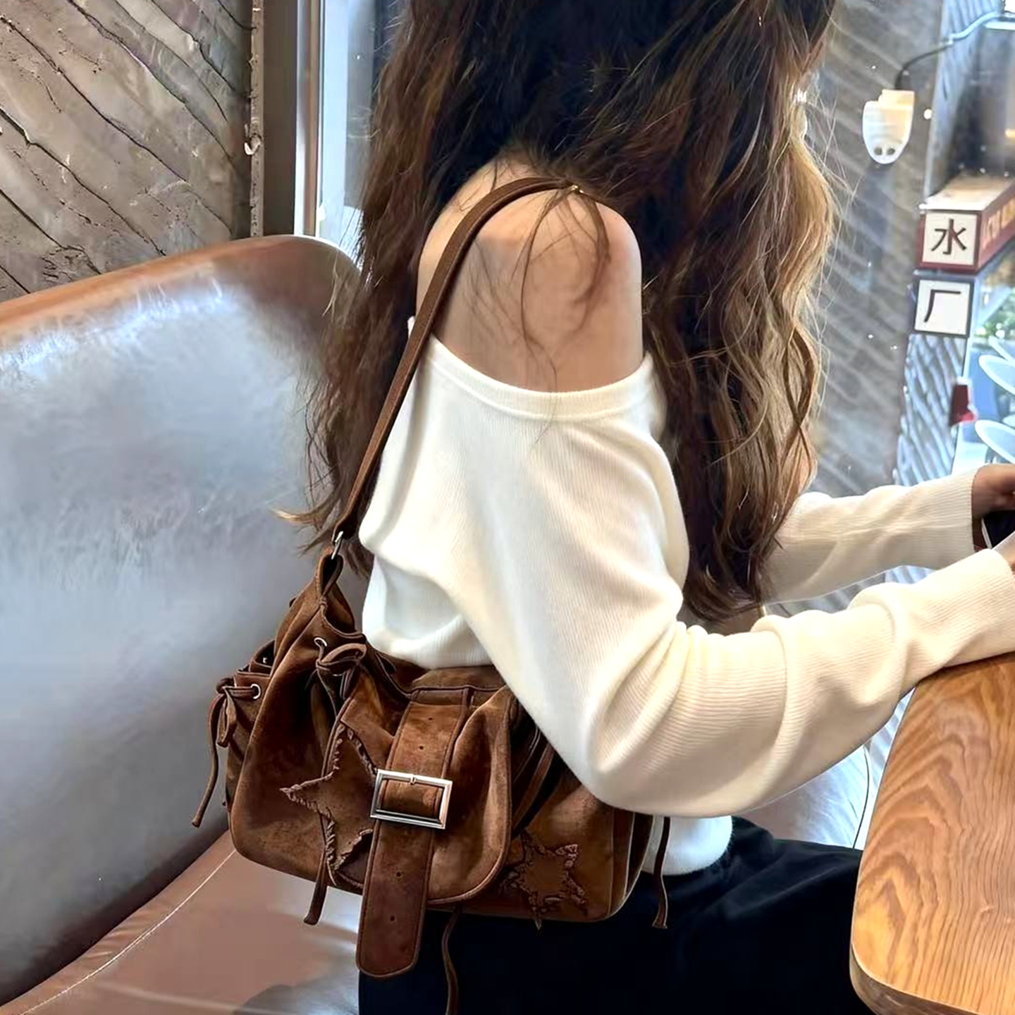 麂皮托特包包女2025新款秋冬绒面慵懒风小众设计高级感单肩腋下包