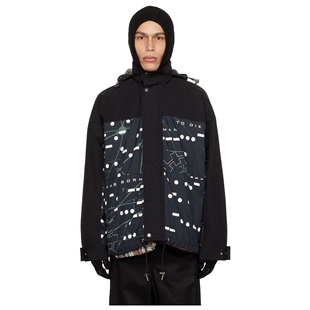 Sacai Interstellar 系列双面夹克短外套男 黑色