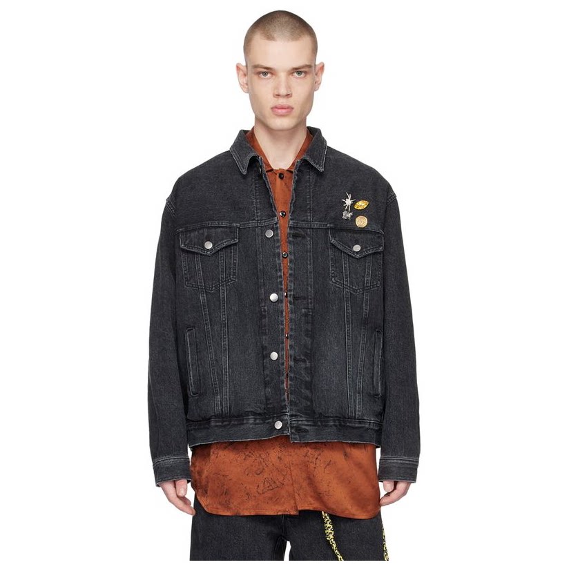 song for the mute 黑色褪色牛仔夹克短外套男