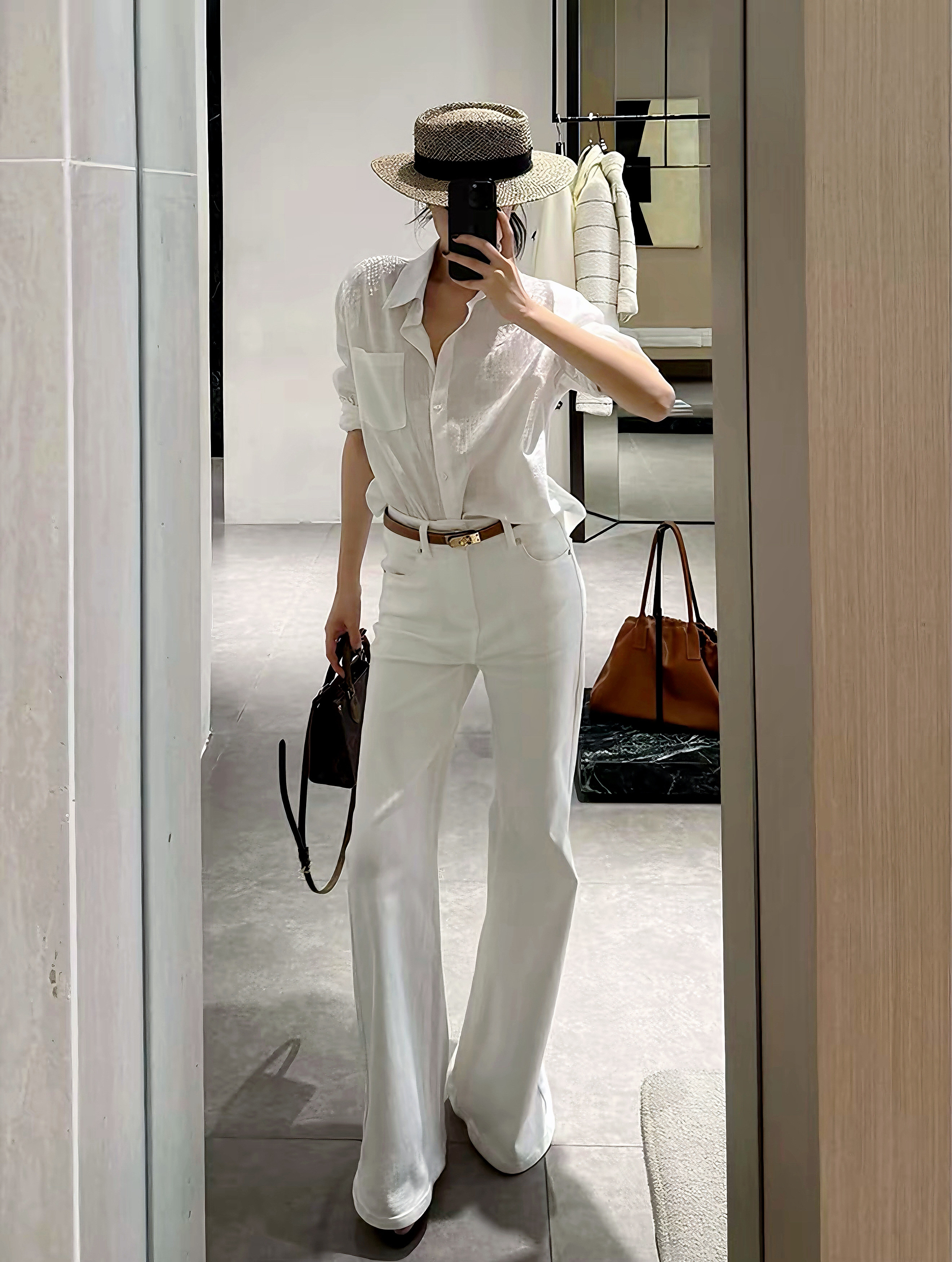 AF Boutique 2025秋季“白牛高腰”老钱风牛仔裤子女款休闲显瘦