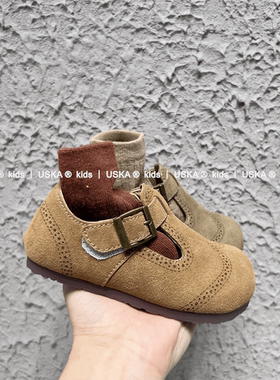 UskA2025新款儿童皮鞋韩版复古棕色女童公主鞋百搭洋气软底单鞋潮