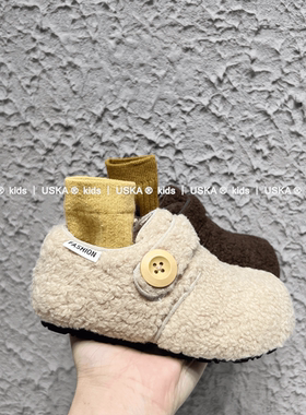 UskA2025年春秋新款儿童男女童时尚休闲皮面舒适运动鞋魔术贴潮鞋