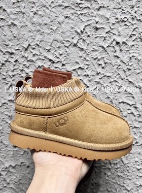 UskA2025新款雪地靴女保暖加绒厚底针织短筒靴时尚短筒靴子棉鞋潮