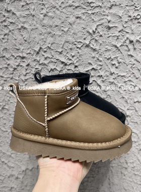 UskA2025年秋冬新款雪地靴男女童加绒加厚东北棉鞋短筒靴保暖大童