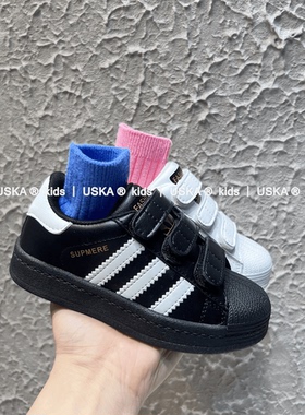 UskA 2025新款儿童运动鞋真皮女童休闲鞋男童鞋透气贝壳头小白鞋